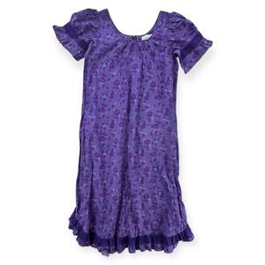 T&L Muumuu Factory Hawaiian Dress Womens Size 15 / 16 Purple Floral Ruffle Midi